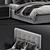 Luxury Tompkins Box Tufted Bed 3D model small image 2