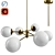 Satin Brass Modern Pendant Chandelier 3D model small image 1