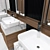 Modern Public Restroom Vanity Set 3D model small image 3