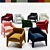 Kelly Armchair: Stylish Comfort with Customizable Colors 3D model small image 2