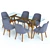 West Elm Jensen Table & Chairs: Mid-Century Modern Set 3D model small image 2