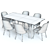 West Elm Jensen Table & Chairs: Mid-Century Modern Set 3D model small image 3