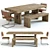 Rustic Dining Set: West Elm Emmerson Table & Industrial Chairs 3D model small image 1