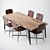 Laredo Brown Leather Dining Chair & Lakin Extendable Dining Table 3D model small image 1