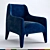 Stylish and Comfortable Kelly Armchair 3D model small image 1