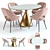 Modern Dining Set: Silhouette Table & Orb Chairs 3D model small image 1