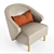 WAVE Leather Armchair: Elegant & Enveloping 3D model small image 3