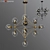 Modern Brass Sputnik Chandelier 3D model small image 1