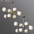 Erich MOD221-PL-08-G Gold/Chrome Chandelier: Stylish Modern Lighting Solution 3D model small image 1