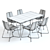 West Elm Paulson Table & Slope Chairs 3D model small image 3