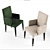Modern Upholstered Fabric Armchair 3D model small image 3