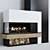 Sleek Fire Hearth with Wood Rack 3D model small image 1