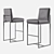 Modern Grant Leather Bar Stool 3D model small image 3