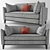 Contemporary Keston 2 Seater Sofa 3D model small image 1