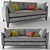 Modern Jet Grey Keston Sofa 3D model small image 1