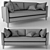 Modern Jet Grey Keston Sofa 3D model small image 3