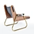 Modern Leather Lounge Chair 3D model small image 2
