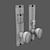 Modern Bronze Door Handles 3D model small image 3