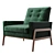 Nord- Balsam Green Velvet Chair 3D model small image 3