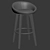 Elegant Bloom Bar Stool Set with Wood and Metal Legs 3D model small image 2