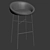 Elegant Bloom Bar Stool Set with Wood and Metal Legs 3D model small image 3