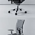 Ergonomic Stockholm Desk Chair 3D model small image 3