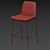 Modern Upholstered Sling Bar Stool 3D model small image 3