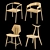 Sleek Wood Dining Chairs 3D model small image 1