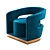 Elegant Velvet Accent Chair 3D model small image 1