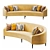 Elegant Art Deco Velvet Sofa 3D model small image 1