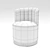 Plush Beauty Vanity Chair 3D model small image 3