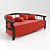 Elegant Velvet Sofa 3D model small image 1