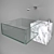 Elegant Glass Metal Stone Washbasin 3D model small image 1