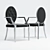 Dining Set: Eichholtz Table - Wallace, Chair - Tayler 3D model small image 2