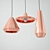 Elegant Copper Pendant Lights 3D model small image 2