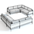 Stylish West Elm Andes Sofa 3D model small image 3