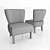 Elegant Velvet Armchair by LaForma 3D model small image 3