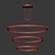 Nordic Brass Ring Pendant Chandelier 3D model small image 2