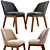 Sleek Coco Dining Chair in Coco Brown 3D model small image 1