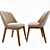 Sleek Coco Dining Chair in Coco Brown 3D model small image 2