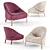 Elegant Rosemary Upholstered Armchair 3D model small image 1