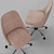 Adjustable Fabric Upholstery Office Chair 3D model small image 2