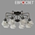 Eurosvet Fregata 8-Light Black Ceiling Chandelier with Clear Glass Shades 3D model small image 1