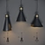 Elegant Trio of Ceiling Lights 3D model small image 1