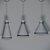 Elegant Trio of Ceiling Lights 3D model small image 3