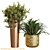 Gold-Toned Mid Century Modern Planter 3D model small image 1