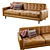 Elegant Camel Leather Sofa 3D model small image 1