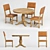 Elegant Avalon Table & Antique Bernhardt Side Chair 3D model small image 1