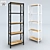 Modern Metal and Oak Loft Rack 3D model small image 1