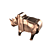 Copper Rhino Sculpture 3D model small image 2